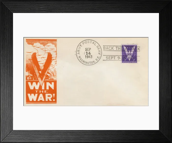 Framed Print : WW2 - Propaganda first day cover - Win the War Framed Print : WW2 - Propaganda first day cover - Win the War