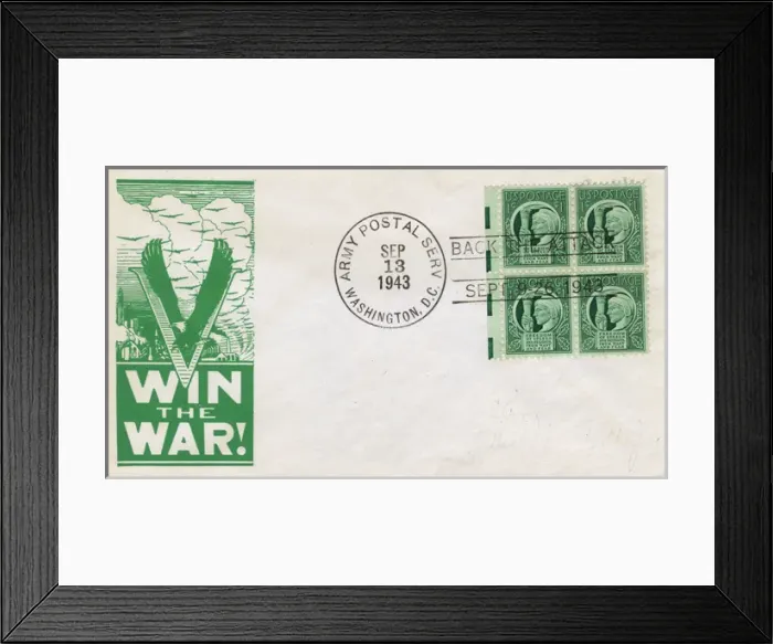Framed Print : WW2 - Propaganda first day cover - Win the War Framed Print : WW2 - Propaganda first day cover - Win the War