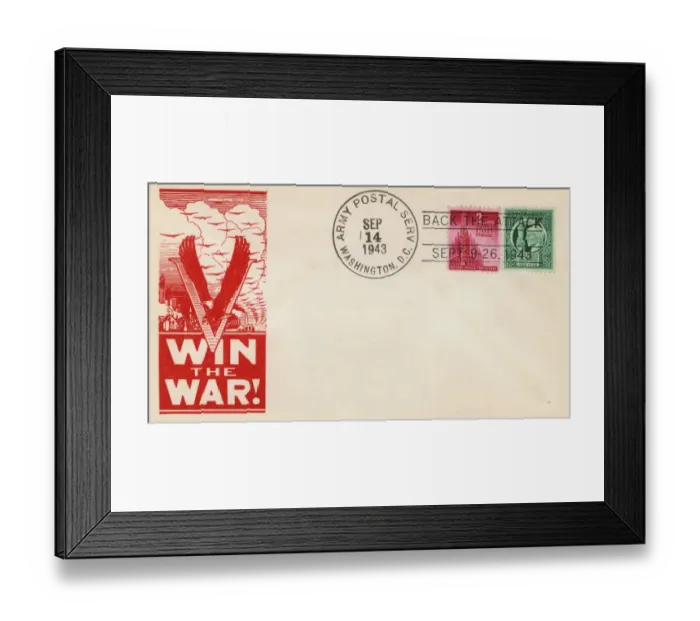 Framed Print : WW2 - Propaganda first day cover - Win the War Framed Print : WW2 - Propaganda first day cover - Win the War