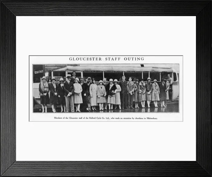 Framed Print : Gloucester staff outing by charabanc - Halford Cycle Co. Ltd Framed Print : Gloucester staff outing by charabanc - Halford Cycle Co. Ltd