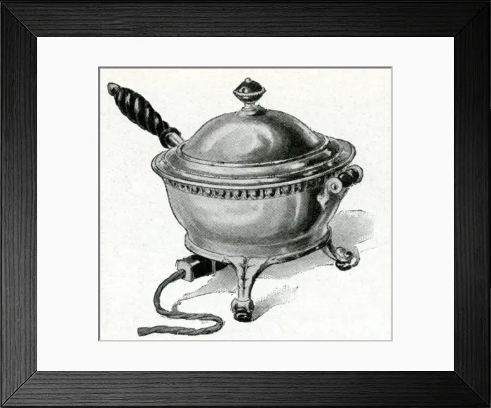 Framed Print : Electrical chafing dish 1912 Framed Print : Electrical chafing dish 1912