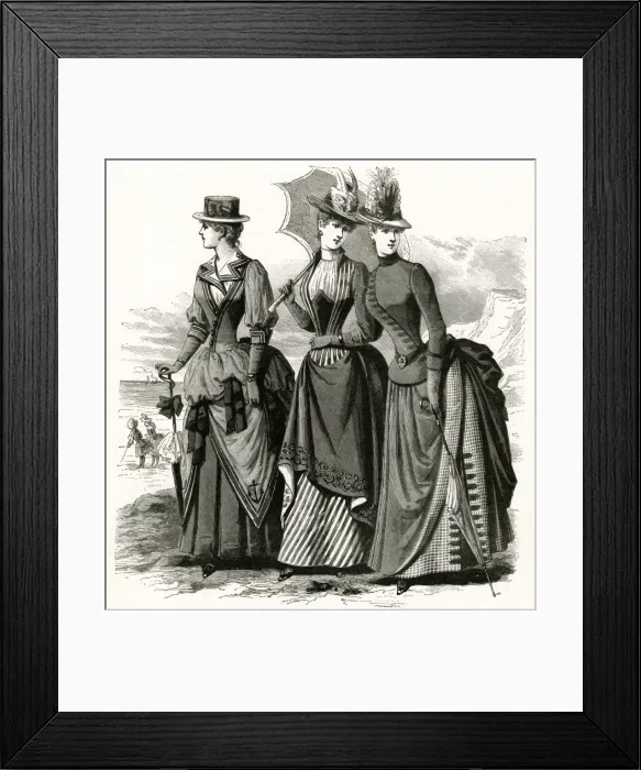 Framed Print : Womens seaside clothing 1886 Framed Print : Womens seaside clothing 1886