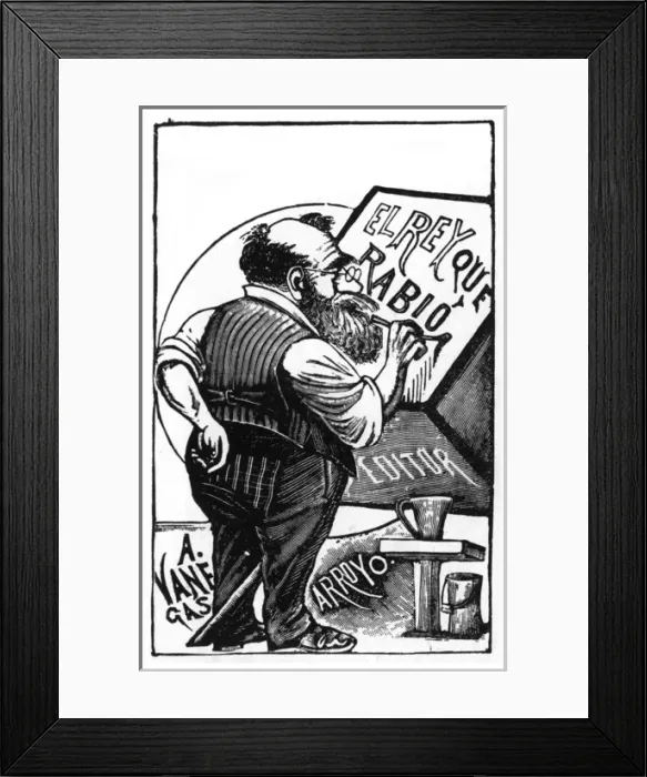 Framed Print : Posada, Cover design, El Rey Que Rabio Framed Print : Posada, Cover design, El Rey Que Rabio
