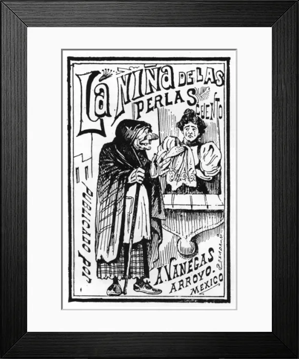 Framed Print : Posada, Book cover, La Nina de las Perlas Framed Print : Posada, Book cover, La Nina de las Perlas