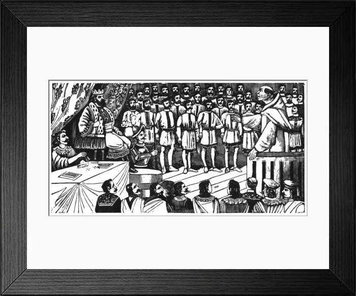 Framed Print : Posada, Illustration to a story, The Wise Lay Brother Framed Print : Posada, Illustration to a story, The Wise Lay Brother