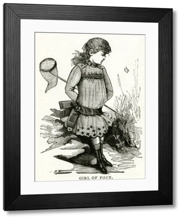 Framed Print : Four year old girls outdoor clothing 1886 Framed Print : Four year old girls outdoor clothing 1886