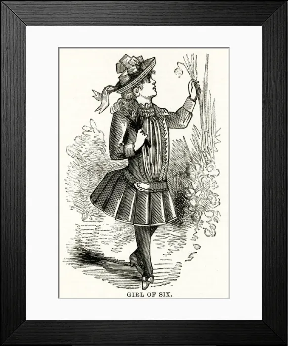 Framed Print : Six year old girls outdoor clothing 1886 Framed Print : Six year old girls outdoor clothing 1886