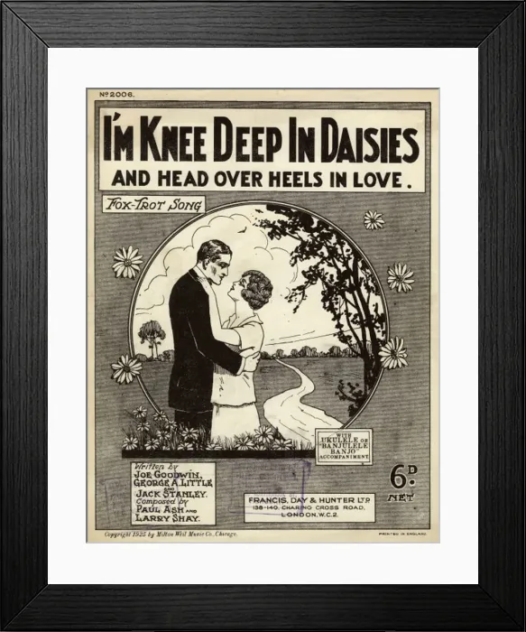Framed Print : Music sheet: I m knee deep in daisies Framed Print : Music sheet: I m knee deep in daisies