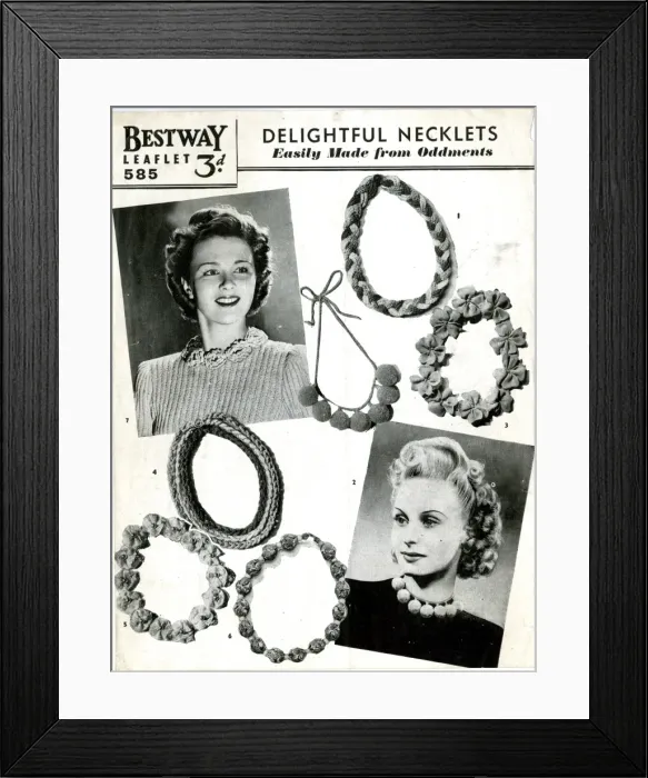 Framed Print : Bestway pattern for Delightful Necklets Framed Print : Bestway pattern for Delightful Necklets