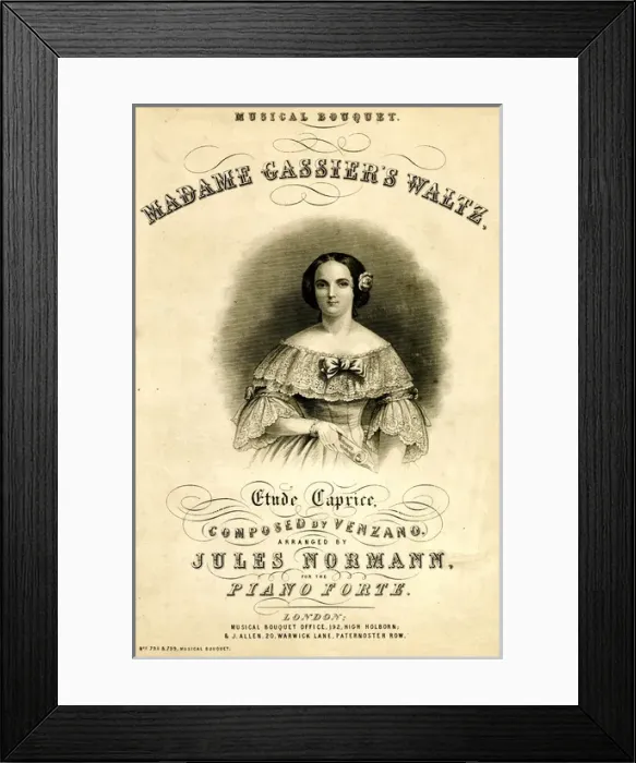 Framed Print : Music cover, Madame Gassiers Waltz Framed Print : Music cover, Madame Gassiers Waltz