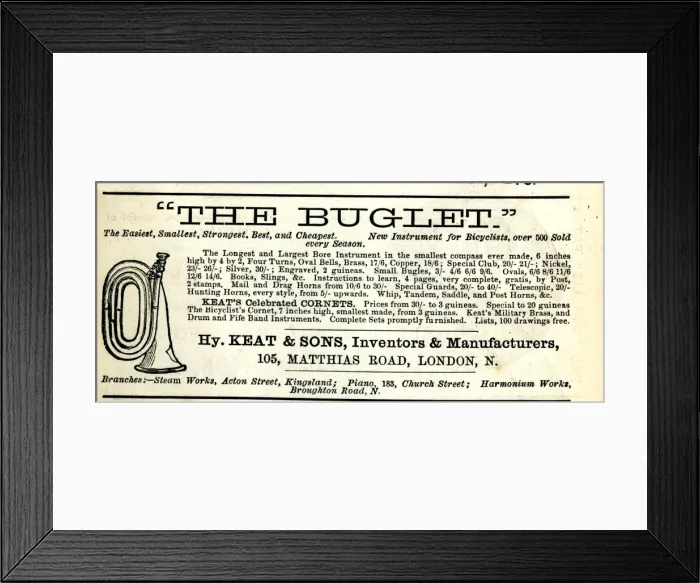 Framed Print : Advertisement, Bicycle Bugle or Buglet Framed Print : Advertisement, Bicycle Bugle or Buglet