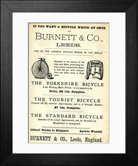 Framed Print : Advertisement, Burnett & Co, Leeds Framed Print : Advertisement, Burnett & Co, Leeds