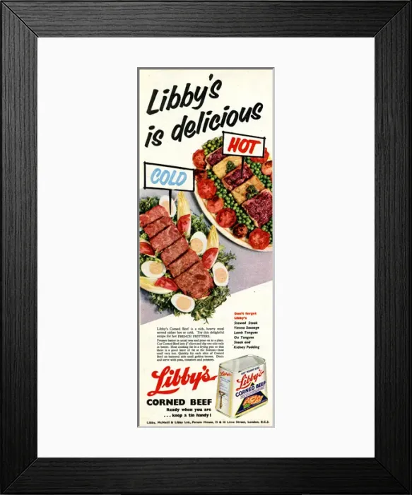 Framed Print : Advertisement, Libbys Corned Beef Framed Print : Advertisement, Libbys Corned Beef