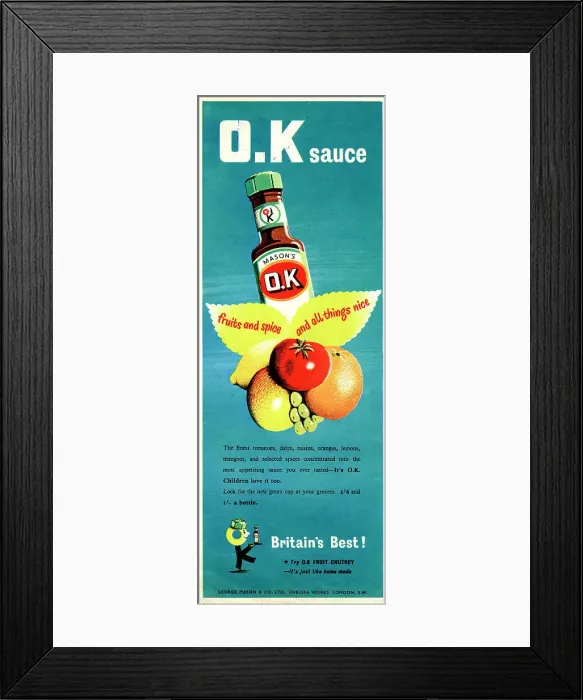 Framed Print : Advertisement, Masons OK Sauce Framed Print : Advertisement, Masons OK Sauce