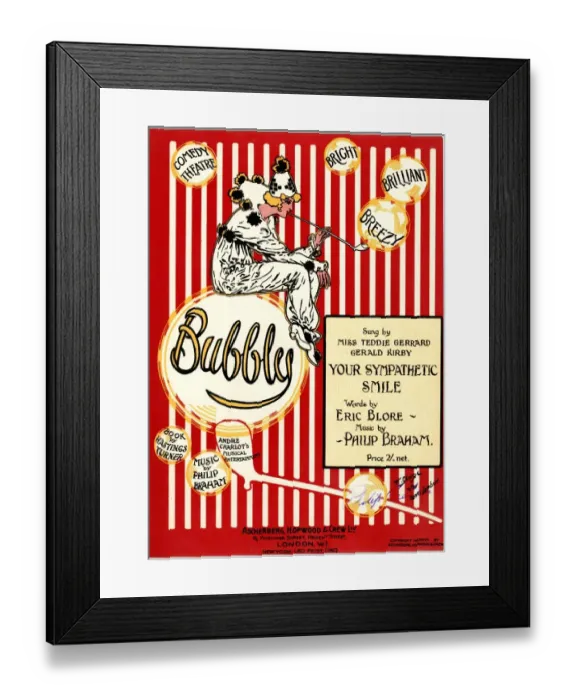 Framed Print : Music cover, Bubbles at the Comedy Theatre Framed Print : Music cover, Bubbles at the Comedy Theatre