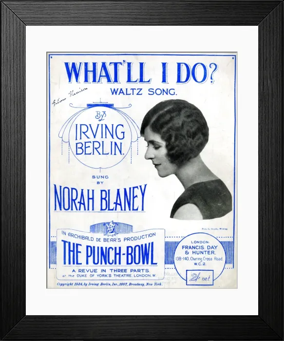 Framed Print : Music cover, What ll I Do, by Irving Berlin Framed Print : Music cover, What ll I Do, by Irving Berlin