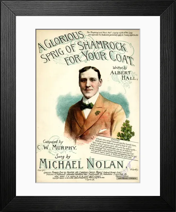 Framed Print : Music cover, A Glorious Sprig of Shamrock for your Coat Framed Print : Music cover, A Glorious Sprig of Shamrock for your Coat