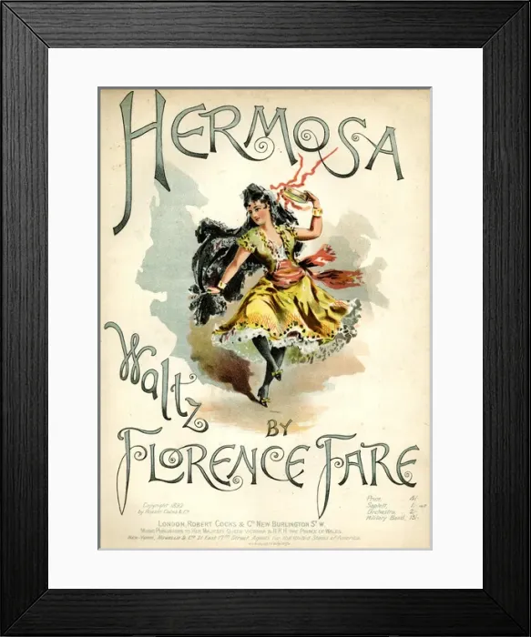 Framed Print : Music cover, Hermosa Waltz Framed Print : Music cover, Hermosa Waltz