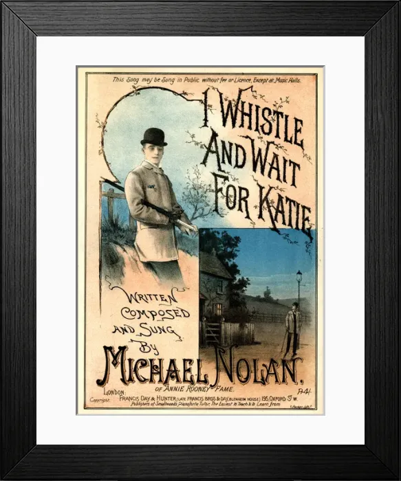 Framed Print : Music cover, I Whistle and Wait for Katie Framed Print : Music cover, I Whistle and Wait for Katie