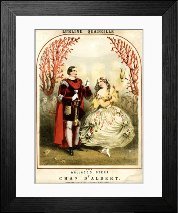 Framed Print : Music cover, Lurline Quadrille from Wallaces opera Framed Print : Music cover, Lurline Quadrille from Wallaces opera