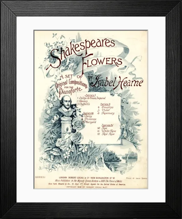 Framed Print : Music cover, Shakespeares Flowers Framed Print : Music cover, Shakespeares Flowers