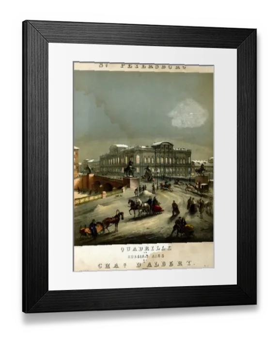 Framed Print : Music cover, St Petersburg Quadrille on Russian Airs Framed Print : Music cover, St Petersburg Quadrille on Russian Airs