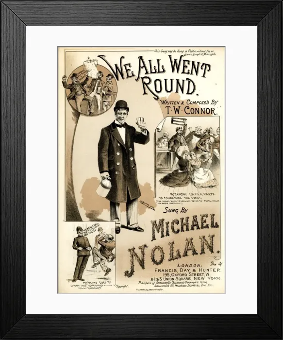 Framed Print : Music cover, We All Went Round sung by Michael Nolan