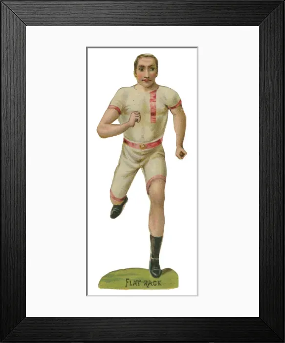 Framed Print : Victorian Scrap - Athlete Flat Race Runner Framed Print : Victorian Scrap - Athlete Flat Race Runner