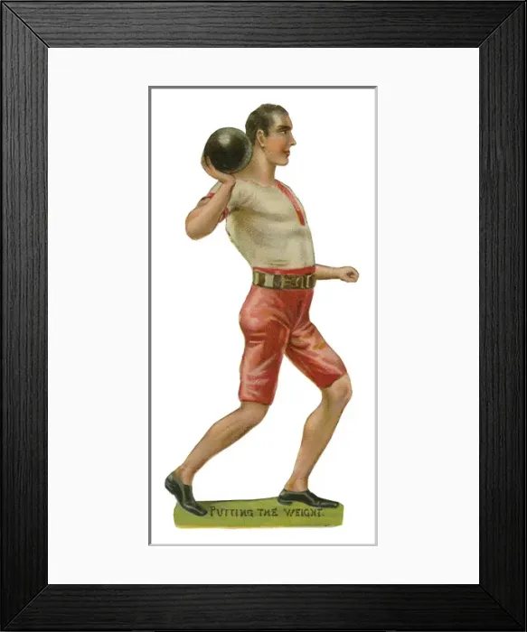 Framed Print : Victorian Scrap - Athlete Shot Putter Framed Print : Victorian Scrap - Athlete Shot Putter