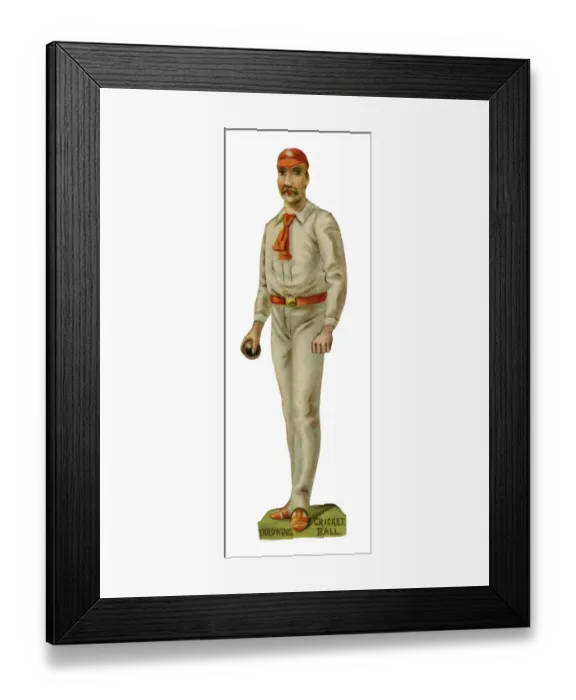 Framed Print : Victorian Scrap - Cricketer Framed Print : Victorian Scrap - Cricketer
