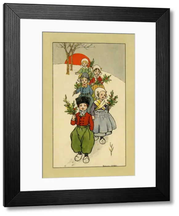 Framed Print : Dutch children at Christmas Framed Print : Dutch children at Christmas