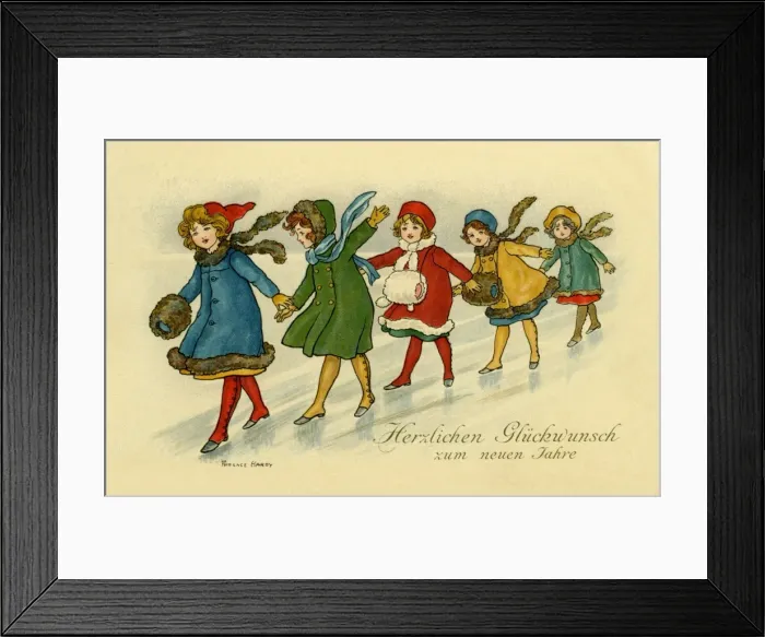 Framed Print : Young girls on the ice Framed Print : Young girls on the ice