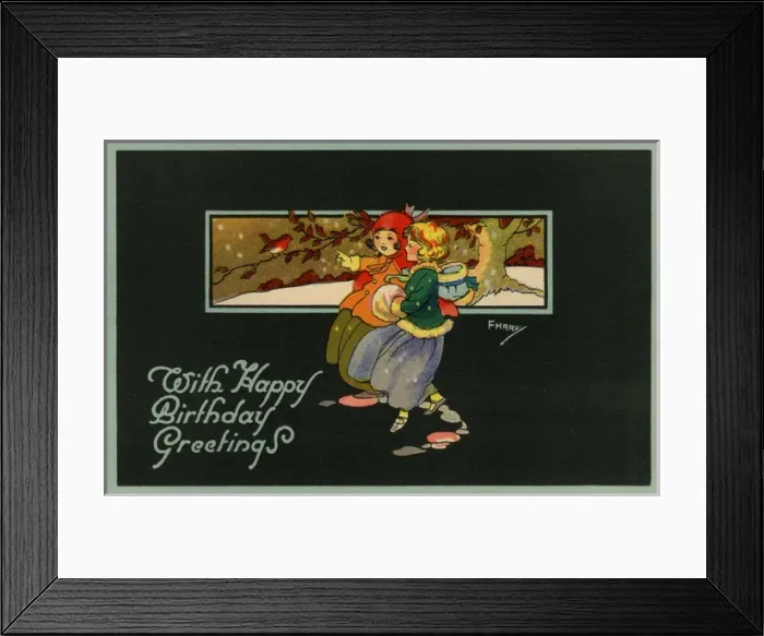 Framed Print : Girls in an autumn scene Framed Print : Girls in an autumn scene