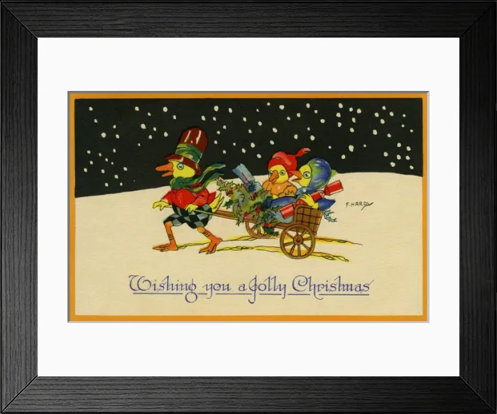Framed Print : Duck pulling a handcart Framed Print : Duck pulling a handcart