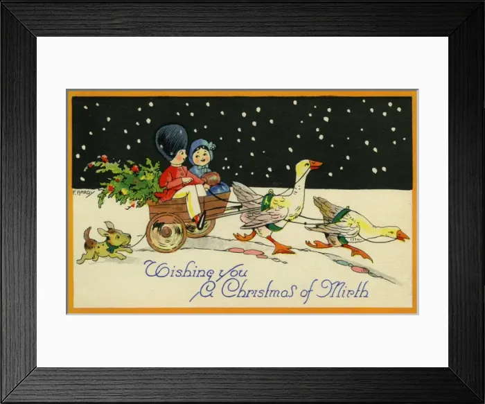Framed Print : Geese with a handcart Framed Print : Geese with a handcart