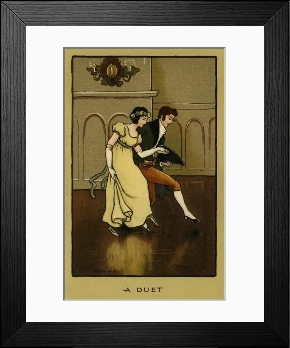 Framed Print : A duet. A couple enjoying a harmonious dance. Artist: Ethel Parkinson Date: 1905 Framed Print : A duet. A couple enjoying a harmonious dance. Artist: Ethel Parkinson Date: 1905