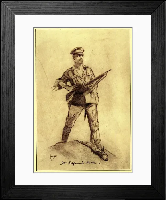 Framed Print : WW1 soldier -- For Belgiums Sake Framed Print : WW1 soldier -- For Belgiums Sake