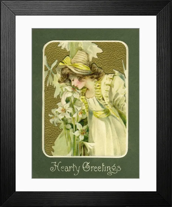 Framed Print : Young girl with lilies Framed Print : Young girl with lilies