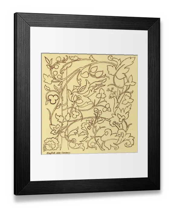 Framed Print : Needlework pattern in outline Framed Print : Needlework pattern in outline