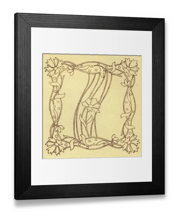 Framed Print : Needlework pattern in outline Framed Print : Needlework pattern in outline