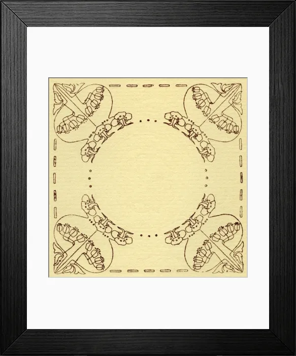Framed Print : Needlework pattern in outline Framed Print : Needlework pattern in outline