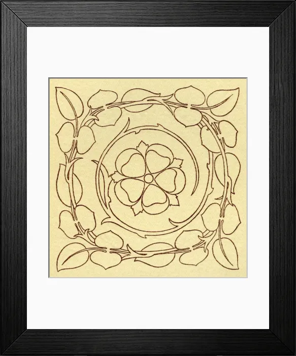 Framed Print : Needlework pattern in outline Framed Print : Needlework pattern in outline