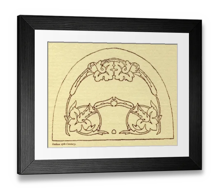 Framed Print : Needlework pattern in outline Framed Print : Needlework pattern in outline