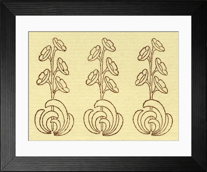 Framed Print : Needlework pattern in outline Framed Print : Needlework pattern in outline