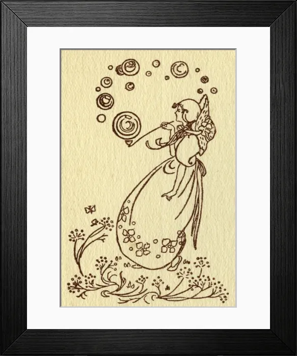 Framed Print : Needlework pattern in outline Framed Print : Needlework pattern in outline