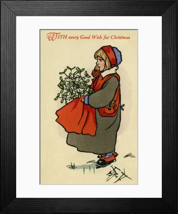 Framed Print : Young boy with mistletoe Framed Print : Young boy with mistletoe