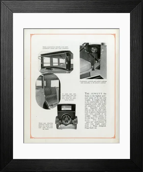 Framed Print : The Jewett Six automobile Framed Print : The Jewett Six automobile