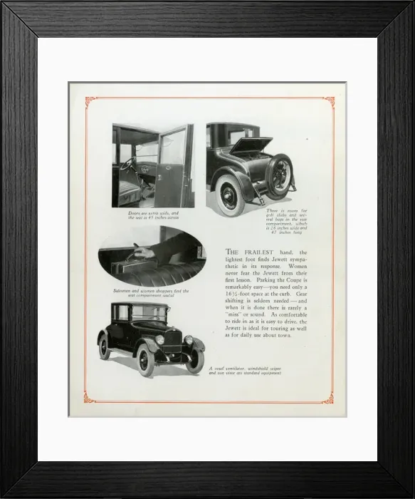 Framed Print : The Jewett Six automobile Framed Print : The Jewett Six automobile