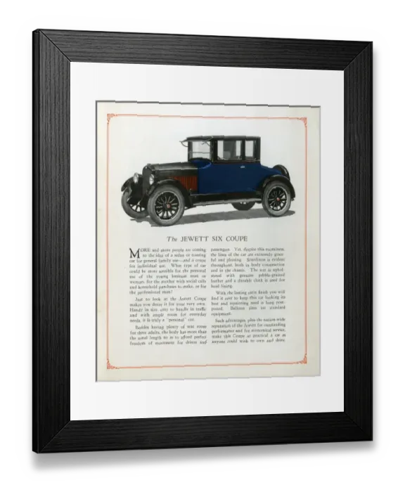 Framed Print : The Jewett Six automobile Framed Print : The Jewett Six automobile
