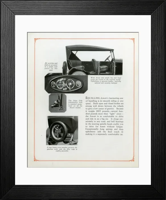 Framed Print : The Jewett Six automobile Framed Print : The Jewett Six automobile